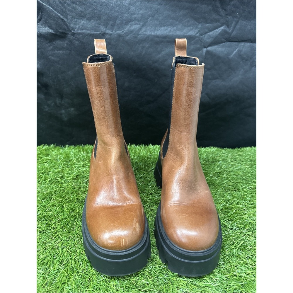 brown gb chunky platform boots y2k 90s size 8 M